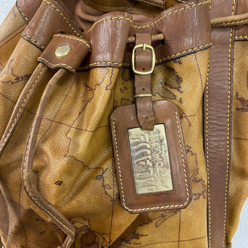 PRIMA CLASSE　プリマクラッセ　地図柄ショルダーバッグ　キャメル　　古着