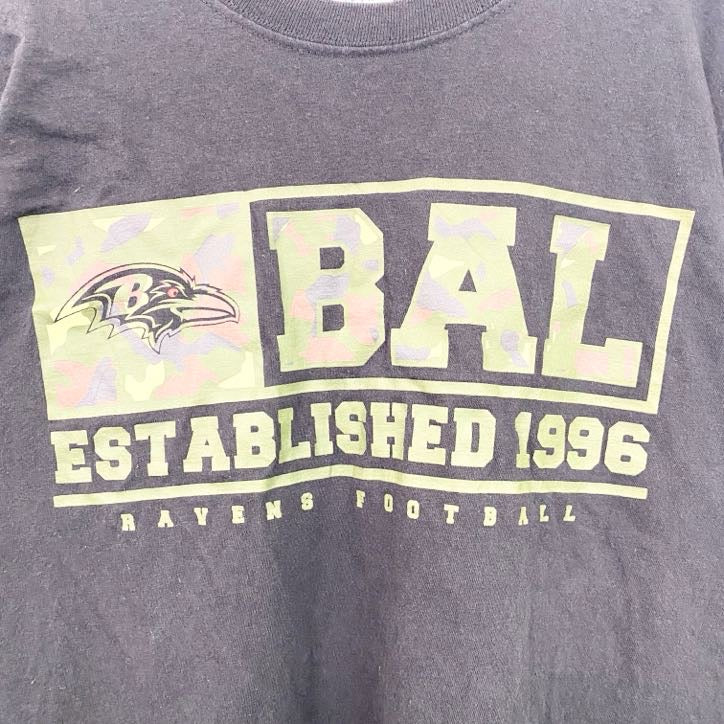 NFL　TEAM APPAREL　レイブンズ　長袖プリントTシャツ　ロンT　フットボール　黒　ブラック　Sサイズ　古着