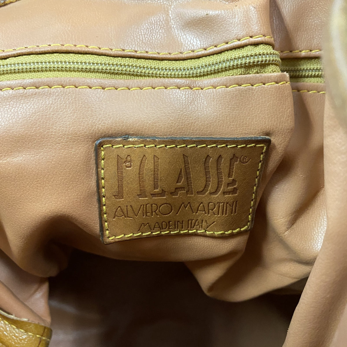 PRIMA CLASSE　プリマクラッセ　地図柄ショルダーバッグ　キャメル　　古着