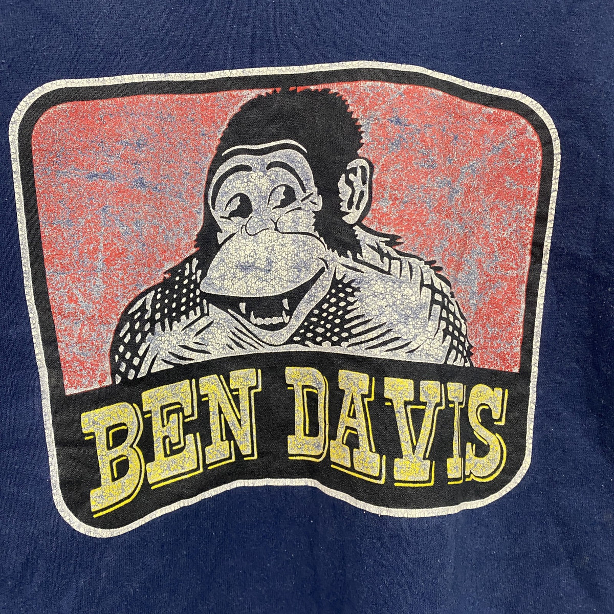 ～90s　ONEITA　オニータ　BEN DAVIS　ベンデイビス　スウェット/トレーナー　デカロゴ　ヴィンテージ　紺　ネイビー　Lサイズ　古着