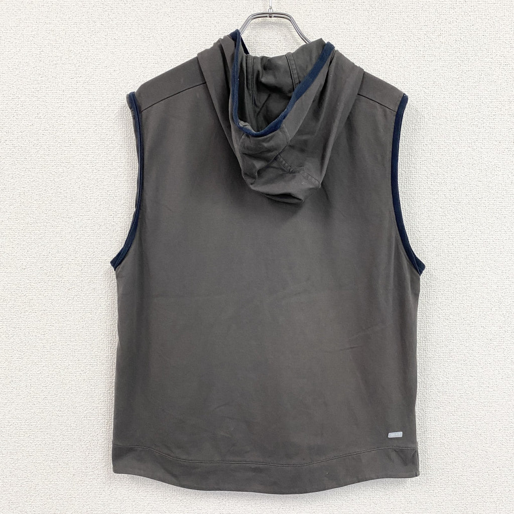NIKE　ナイキ　DRI-FIT　フルジップベスト　ダークグレー　2XLサイズ　古着