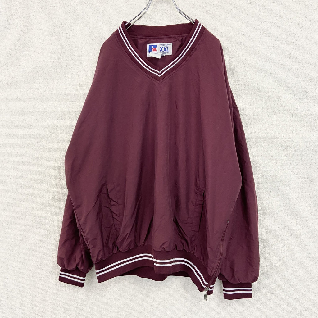 ～00s　RUSSELL　ラッセル　ナイロンプルオーバージャケット　ヴィンテージ　ボルドー　XXLサイズ　古着