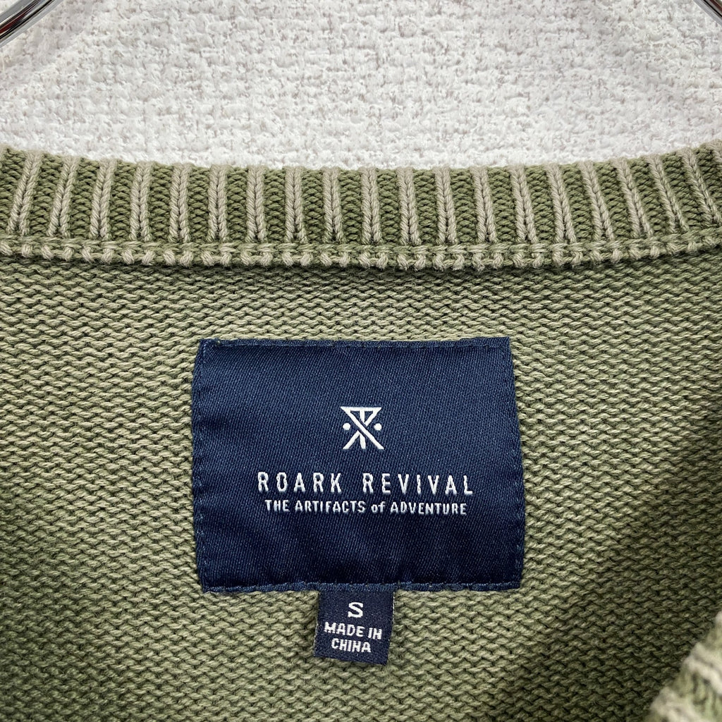 ROARK REVIVAL　ロアークリバイバル　コットンニットセーター　カーキ　Sサイズ　古着