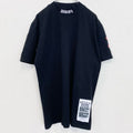 半袖プリントTシャツ　PAGA　スタンドカラー　黒　ブラック　クルーネック　レトロデザイン　Lサイズ　古着