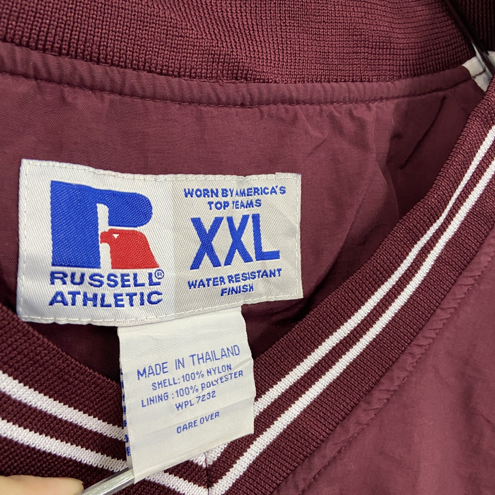 ～00s　RUSSELL　ラッセル　ナイロンプルオーバージャケット　ヴィンテージ　ボルドー　XXLサイズ　古着