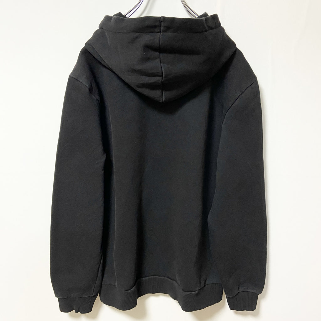 puma プーマ　長袖ロゴプリントパーカー　フード付き　スウェット　黒　ブラック　Mサイズ　古着