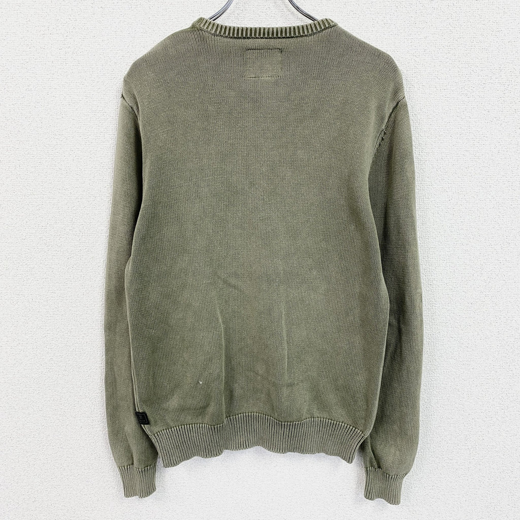 ROARK REVIVAL　ロアークリバイバル　コットンニットセーター　カーキ　Sサイズ　古着