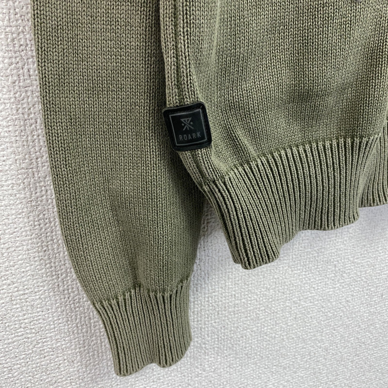 ROARK REVIVAL　ロアークリバイバル　コットンニットセーター　カーキ　Sサイズ　古着