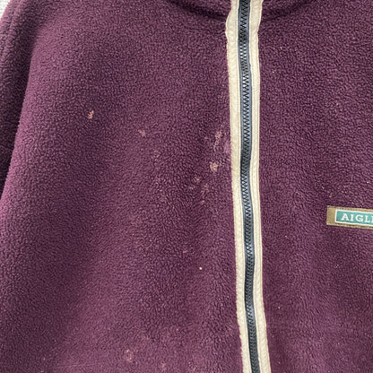AIGLE　フルジップフリースジャケット　ボルドー　カシスレッド　Lサイズ