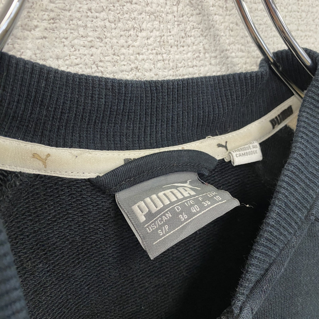 PUMA　プーマ　トラックジャケット/ジャージ　黒　ブラック　Sサイズ　古着