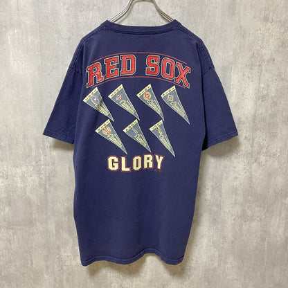 古着 used　Boston Red Sox　レッドソックス　半袖プリントTシャツ　Majestic　紺　ネイビー　Lサイズ