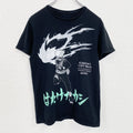 半袖アニメプリントTシャツ　ナルト　はたけカカシ　黒　ブラック　クルーネック　レトロデザイン　Sサイズ　古着