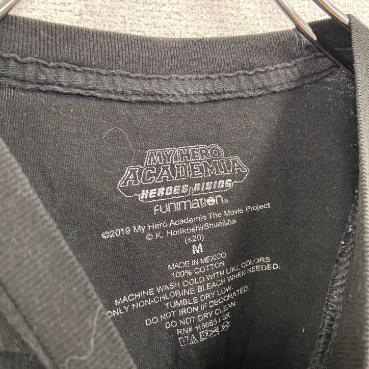 僕のヒーローアカデミア　半袖アニメプリントTシャツ　レトロ　クルーネック　少年ジャンプ　黒　ブラック　Mサイズ　古着