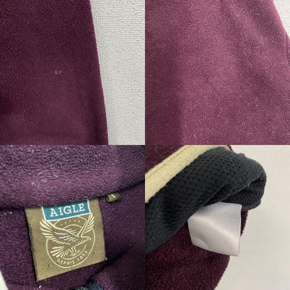 AIGLE　フルジップフリースジャケット　ボルドー　カシスレッド　Lサイズ