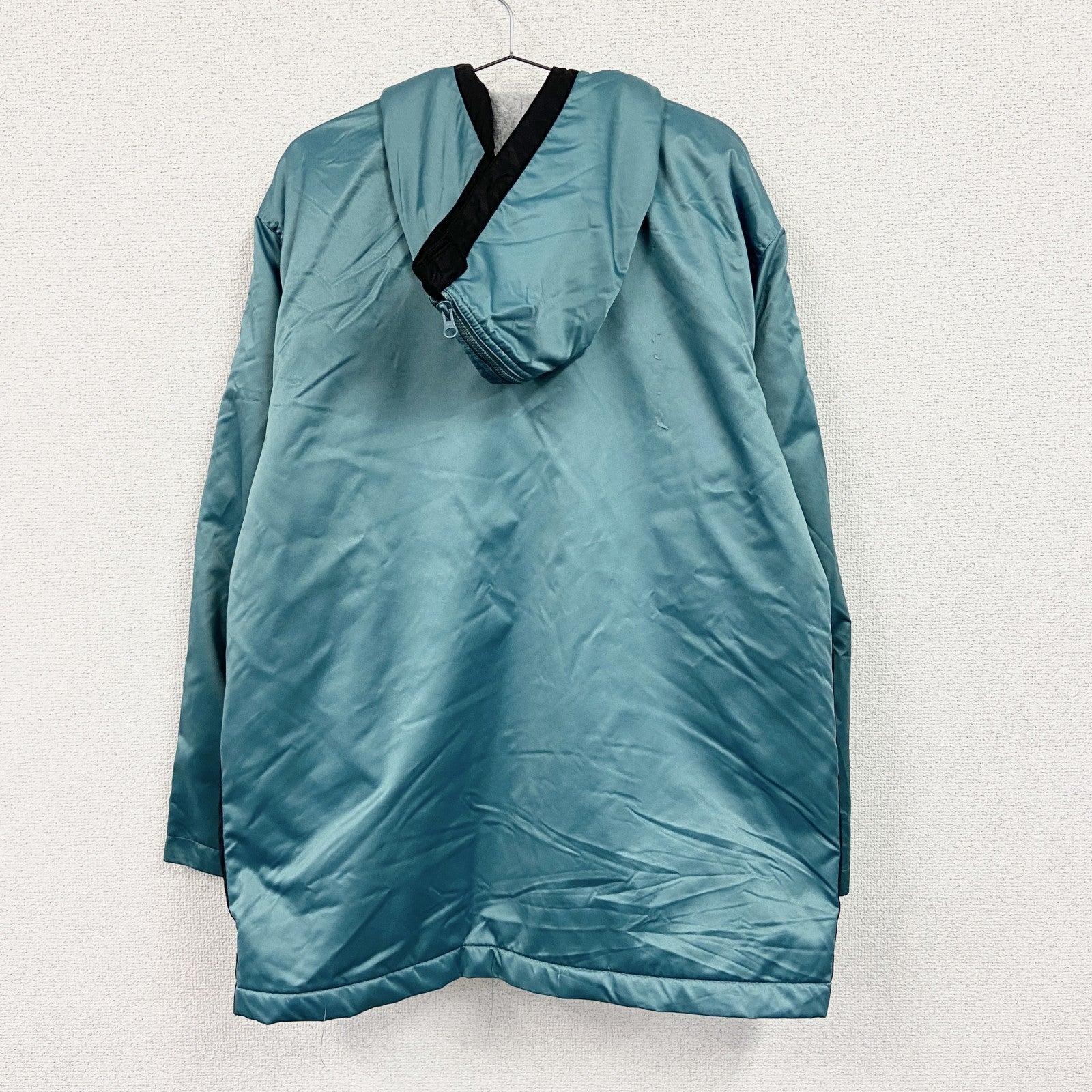 90s　NIKE　ナイキ　フルジップナイロンパーカー　ヴィンテージ　フリースライナー　水色　ライトブルー　Lサイズ　古着