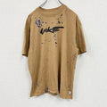NIKE　ナイキ　半袖プリントTシャツ　ペインティングデザイン　からし色　Sサイズ　古着