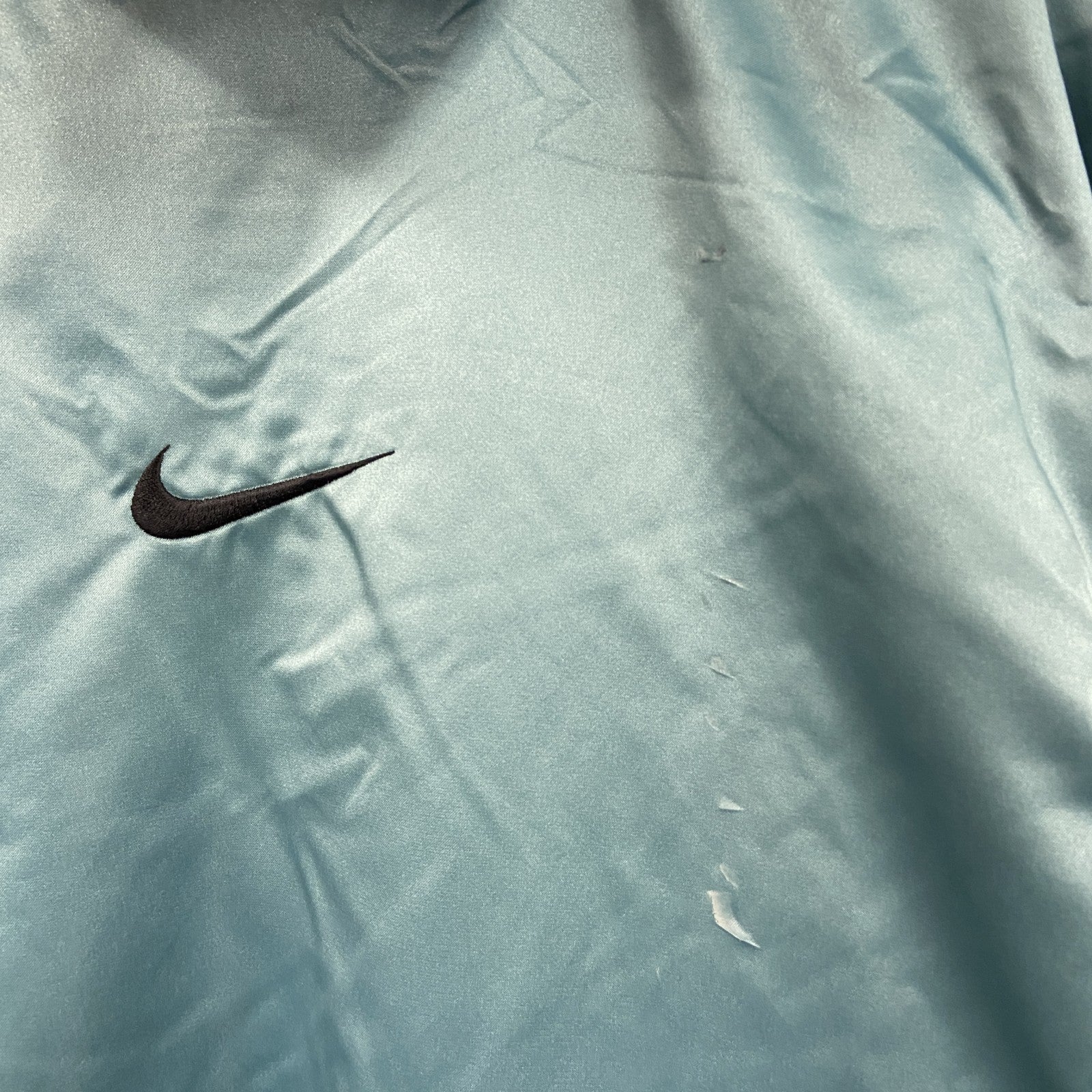 90s　NIKE　ナイキ　フルジップナイロンパーカー　ヴィンテージ　フリースライナー　水色　ライトブルー　Lサイズ　古着