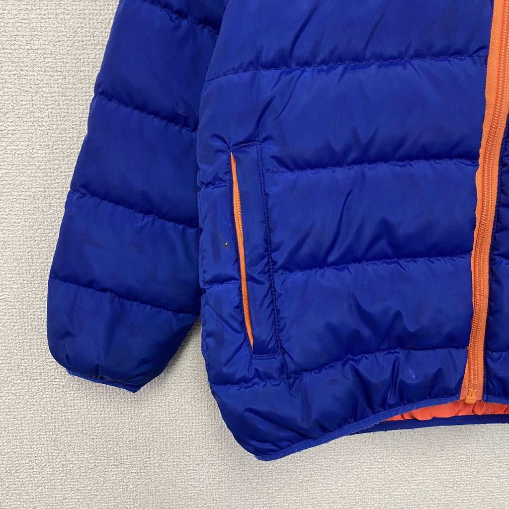 XLARGE　エクストララージ　ダウンジャケット　ダウン80%　ラグランスリーブ　青　ブルー　120サイズ　古着