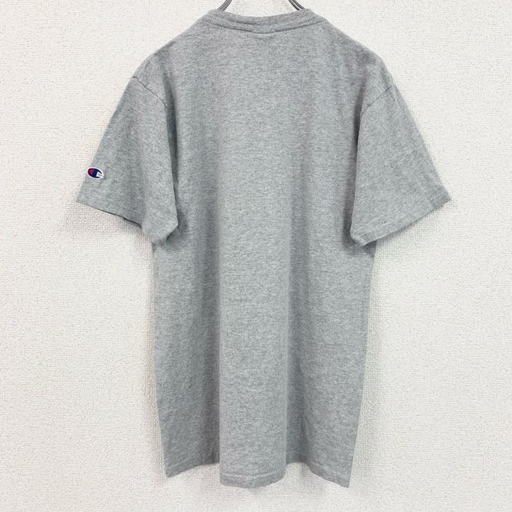 90s　00s　Champion　半袖プリントTシャツ　サッカー　カレッジカップ　グレー　灰色　ヴィンテージ　Mサイズ　古着