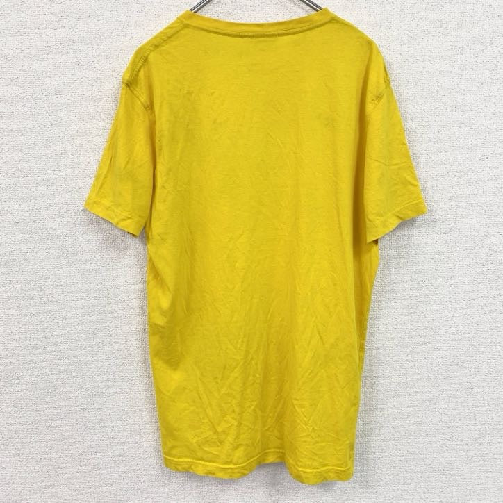 RE WARD　半袖VネックプリントTシャツ　ラスベガス　街並み　黄色　イエロー　レトロデザイン　Mサイズ　古着