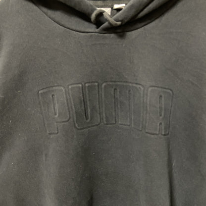 古着 used　puma プーマ　長袖ロゴパーカー　フード付きスウェット　プルオーバー　黒　ブラック　XLサイズ