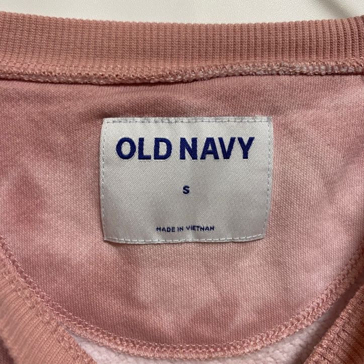 古着 used　OLDNAVY　オールドネイビー　長袖タイダイ柄スウェット　トレーナー　クルーネック　ピンク　秋冬服　Sサイズ