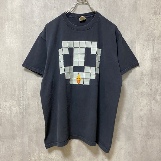 古着 used　FRUIT OF THE LOOM フルーツオブザルーム　マリオ　半袖プリントTシャツ　レトロ　黒　Lサイズ