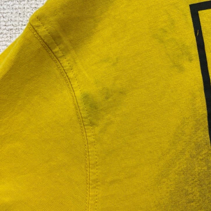 RE WARD　半袖VネックプリントTシャツ　ラスベガス　街並み　黄色　イエロー　レトロデザイン　Mサイズ　古着