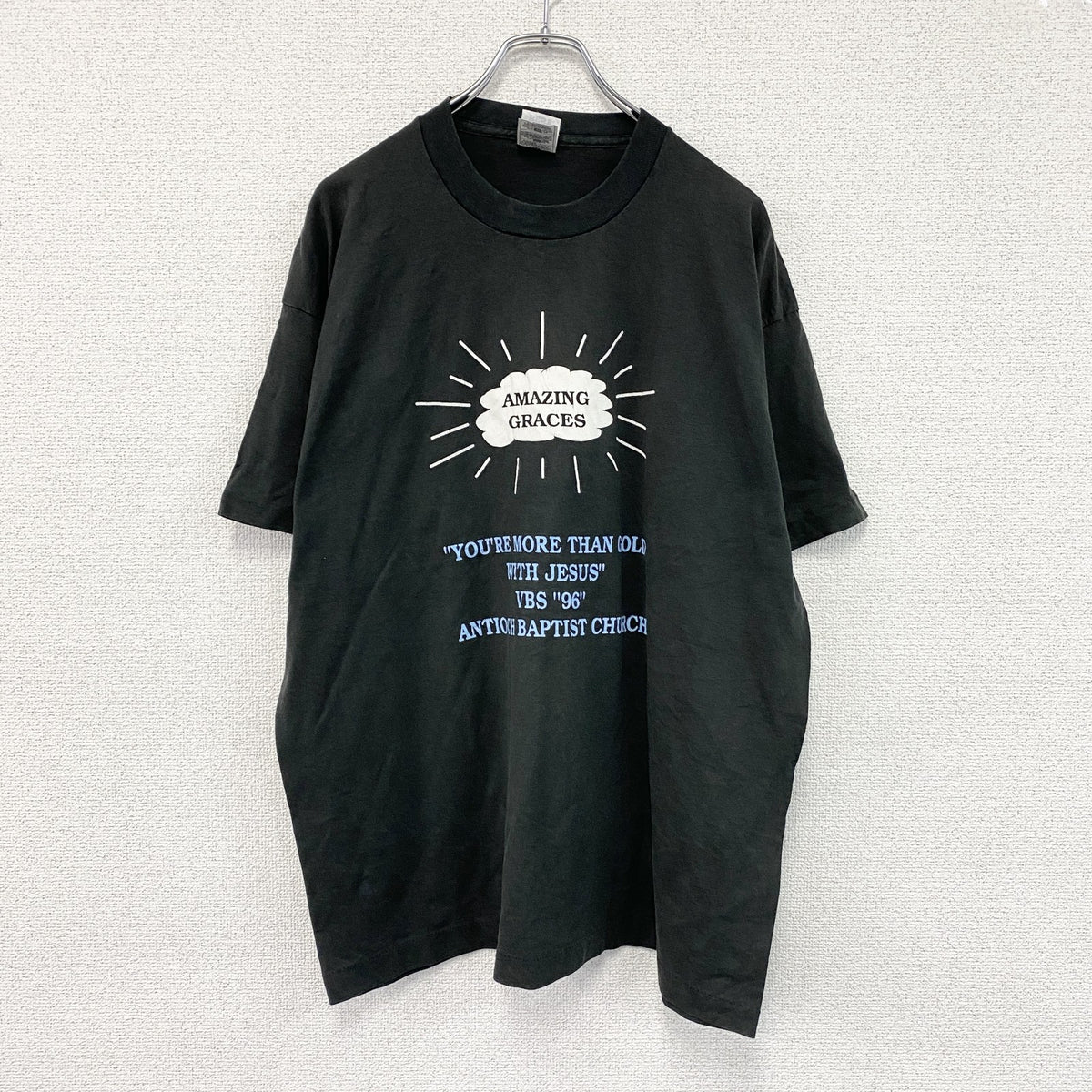 FRUIT OF THE LOOM　フルーツオブザルーム　半袖プリントTシャツ　シングルステッチ　ヴィンテージ　黒　ブラック　XLサイズ　古着