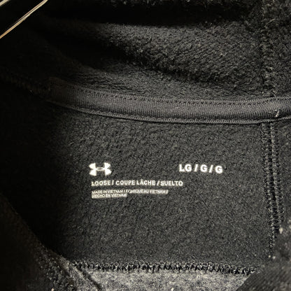 古着 used　UNDER ARMOUR アンダーアーマー　長袖ロゴプリントパーカー　スウェット　プルオーバー　黒　Lサイズ