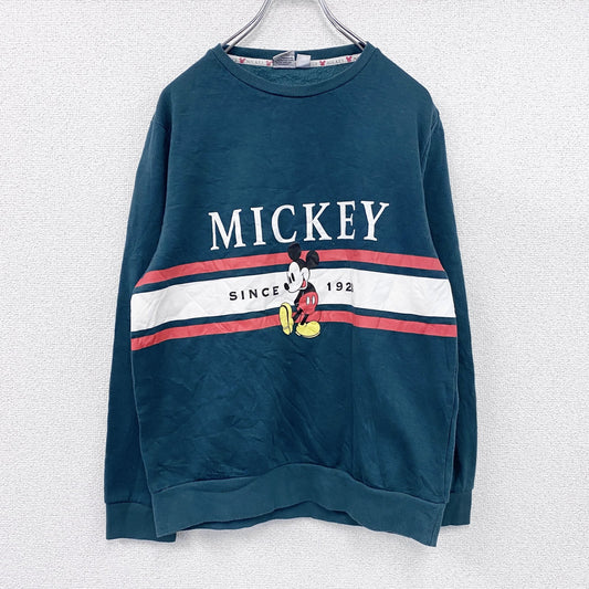 Disney　ディズニー　ミッキーマウス　スウェット/トレーナー　ディープグリーン　Mサイズ
