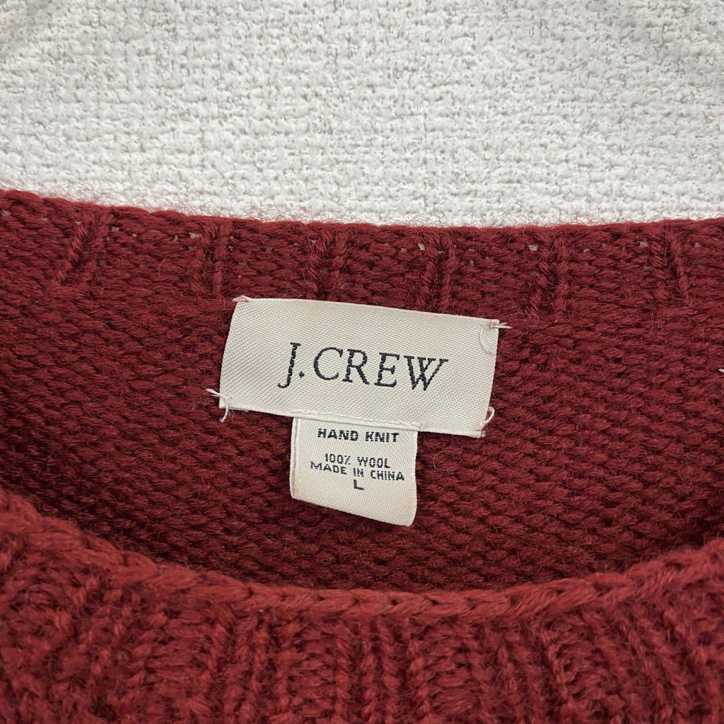 ～00s　J.CREW　ジェイクルー　ウールニットセーター　ヴィンテージ　赤　レッド　Lサイズ　古着