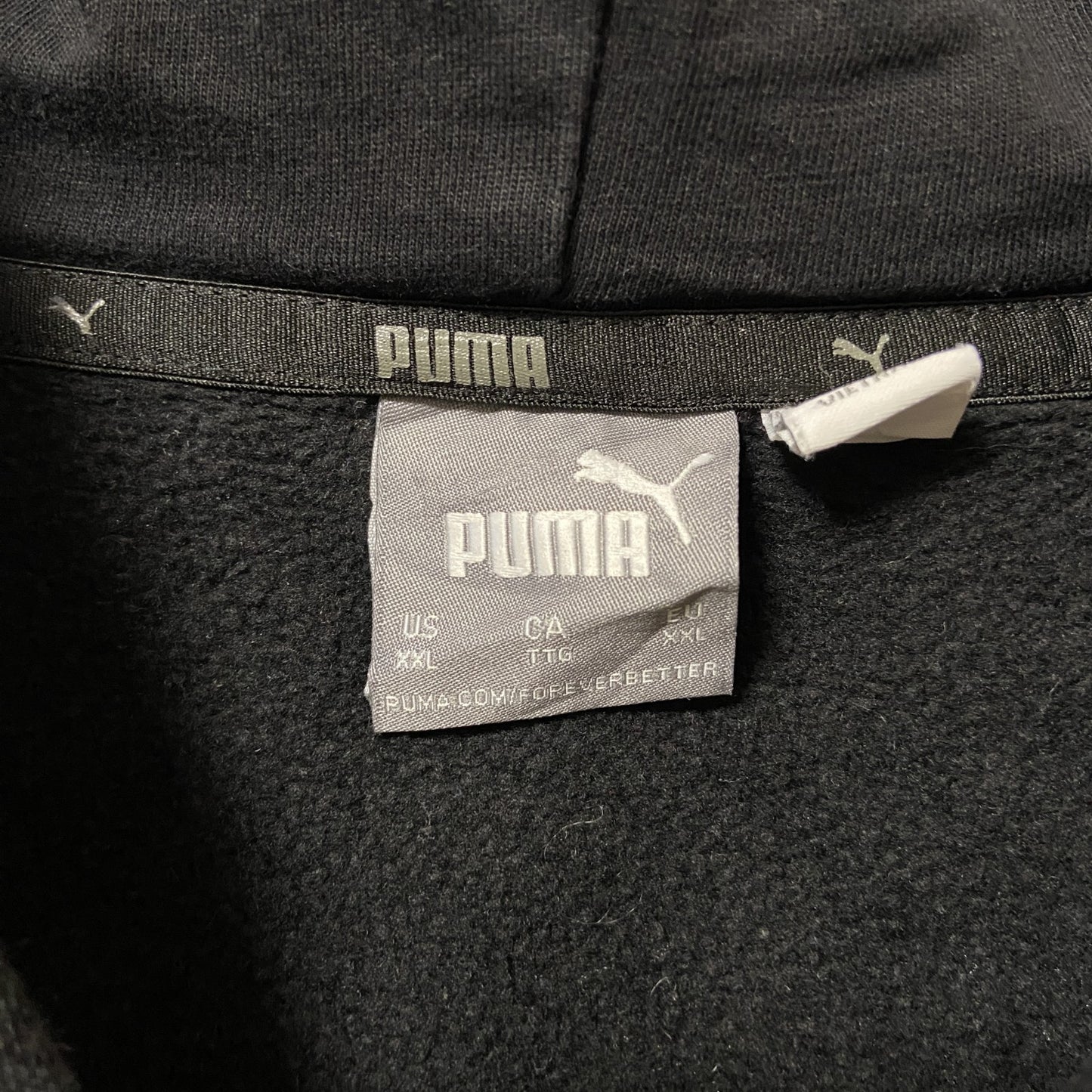 古着 used　puma プーマ　長袖ロゴプリントパーカー　スウェットプルオーバー　黒　ビックシルエット　XXLサイズ