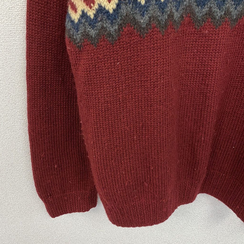 ～00s　J.CREW　ジェイクルー　ウールニットセーター　ヴィンテージ　赤　レッド　Lサイズ　古着