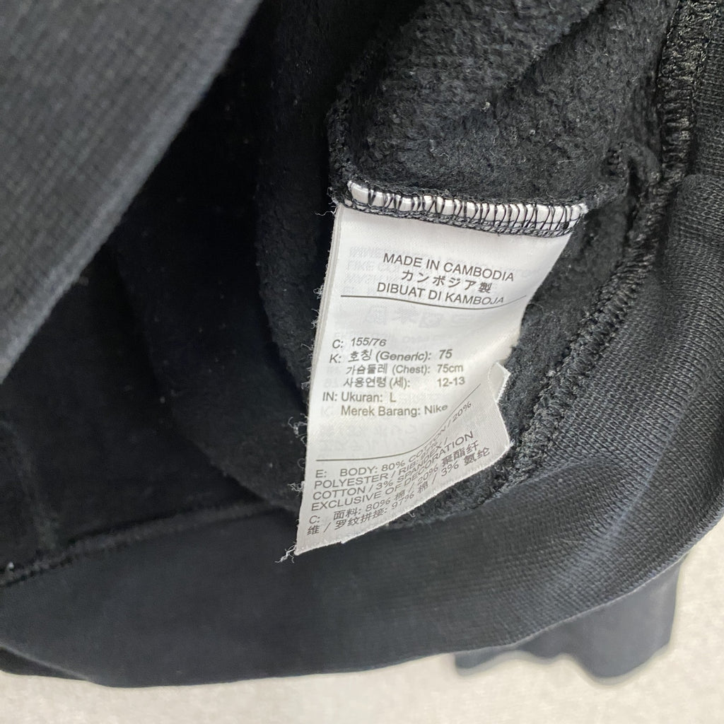 NIKE　ナイキ　スウェット/トレーナースウッシュ　デカロゴ　黒　ブラック　Lサイズ　古着