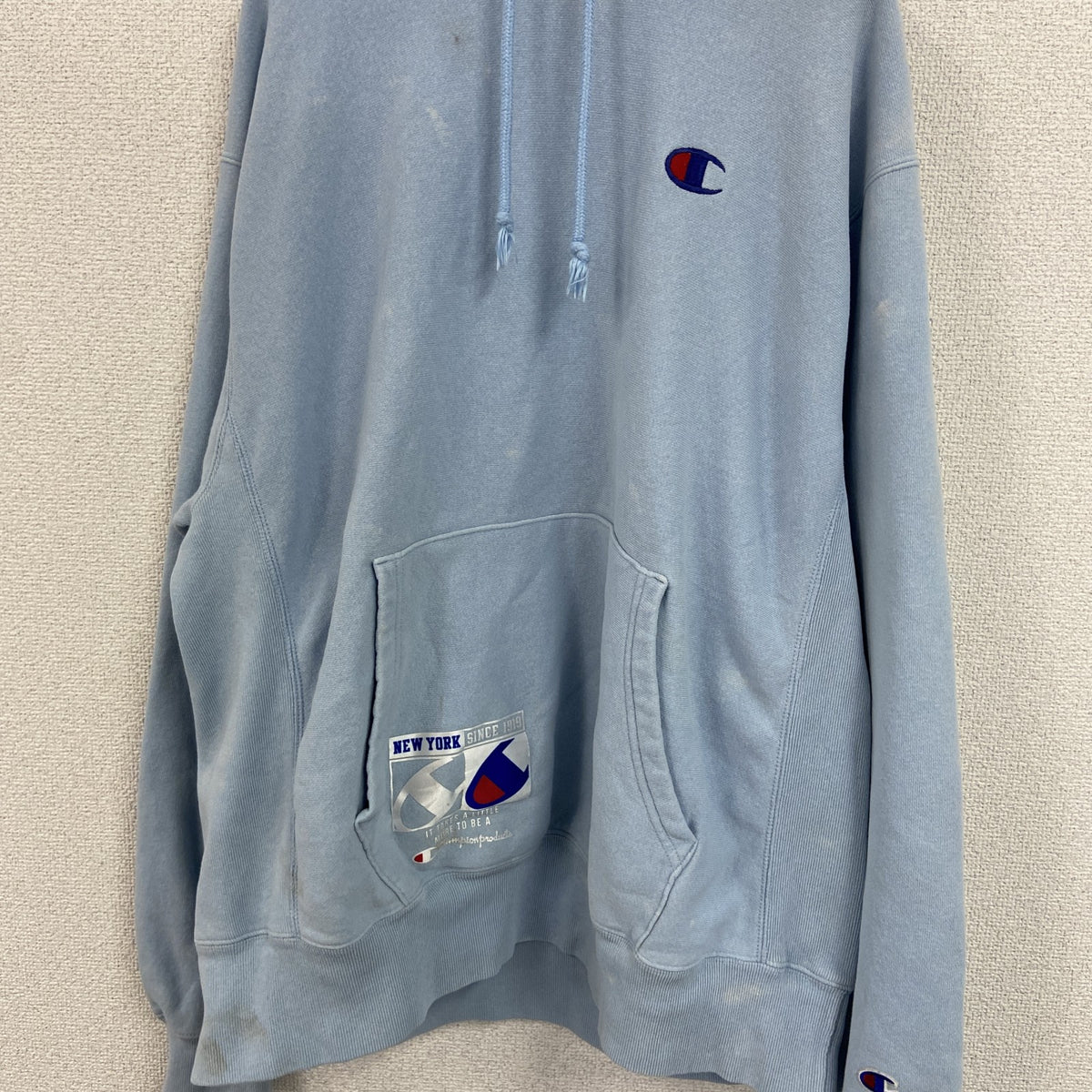 Champion　チャンピオン　リバースウィーブ　スウェットパーカー/フーディー　水色　ブルー　Lサイズ　古着