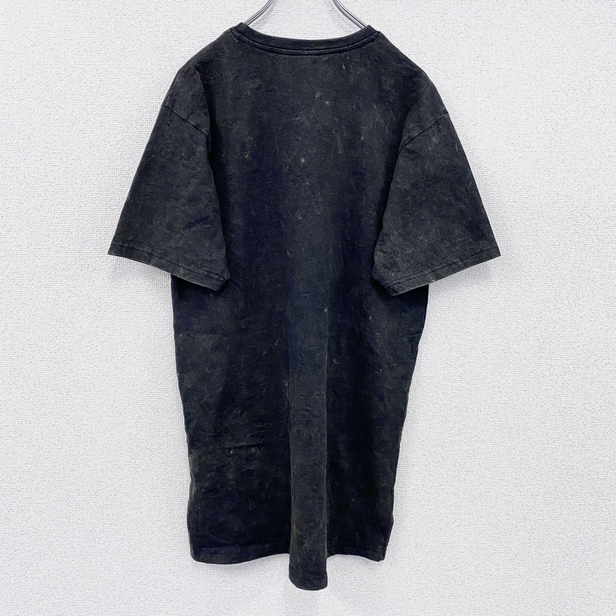 asos　半袖プリントTシャツ　バイク　チェッカーフラッグ　黒　ブラック　4サイズ　古着