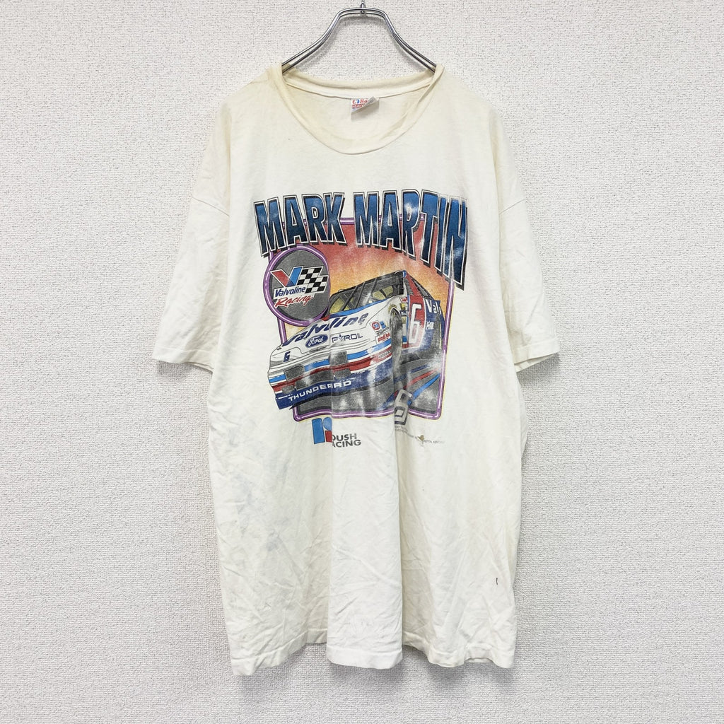 Hanes　ヘインズ　半袖プリントTシャツ　シングルステッチ　ヴィンテージ　白　ホワイト　2XLサイズ　古着