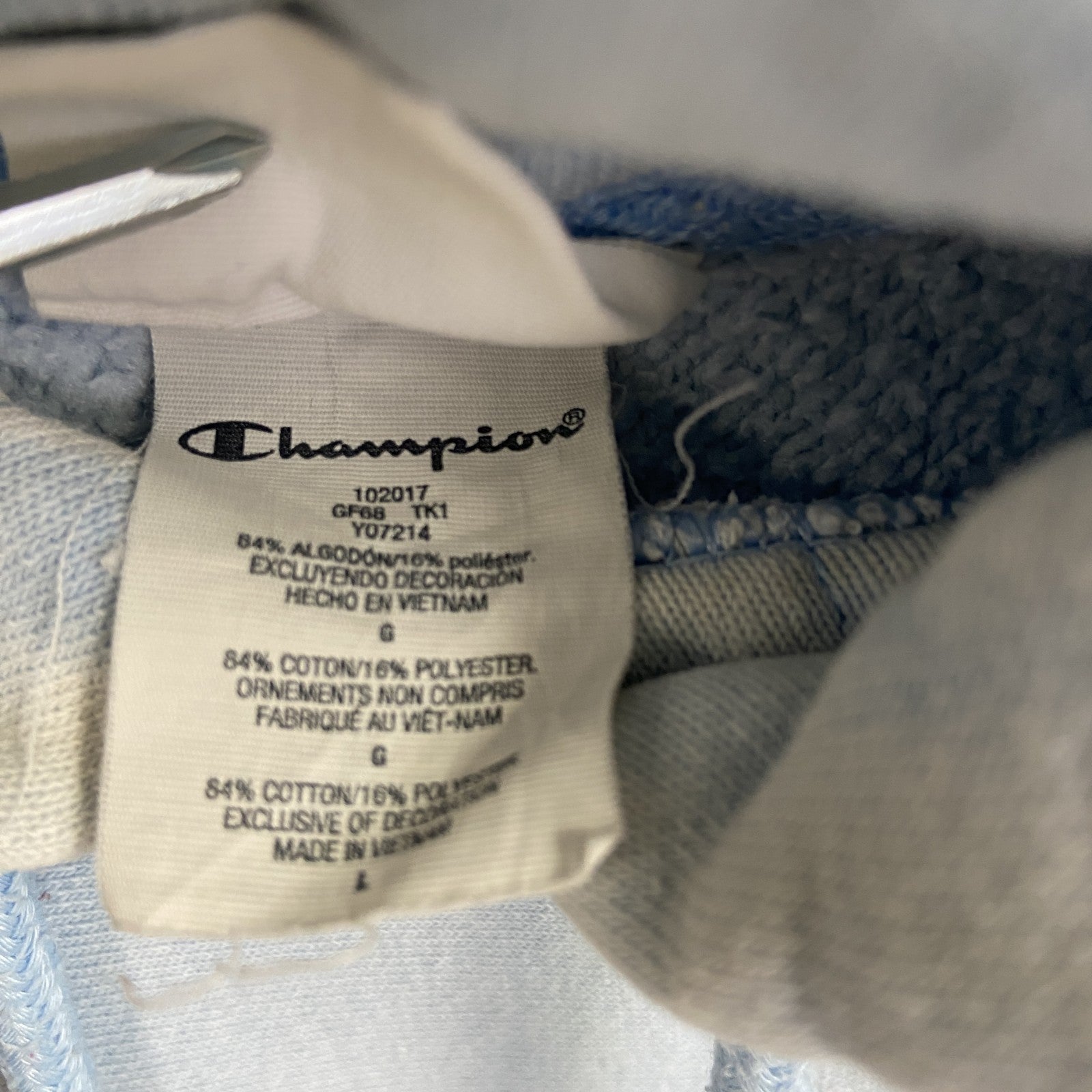 Champion　チャンピオン　リバースウィーブ　スウェットパーカー/フーディー　水色　ブルー　Lサイズ　古着