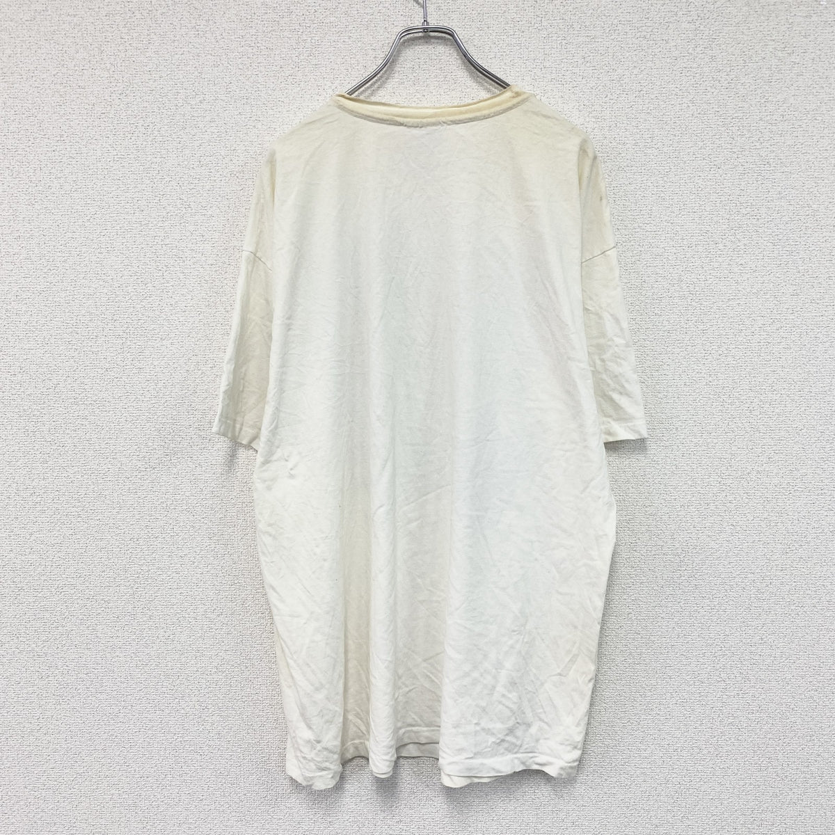 Hanes　ヘインズ　半袖プリントTシャツ　シングルステッチ　ヴィンテージ　白　ホワイト　2XLサイズ　古着