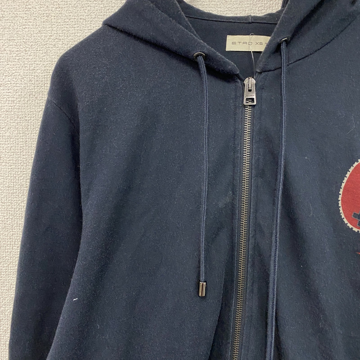 ETRO　エトロ　フルジップスウェットパーカー/フーディー　紺　ネイビー　XSサイズ　古着