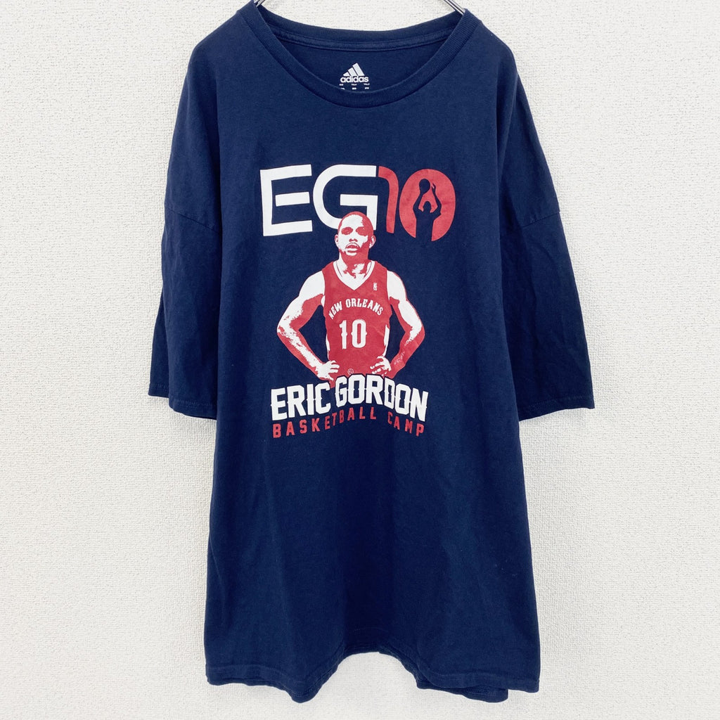 adidas　アディダス　エリックゴードン　半袖プリントＴシャツ　NBA　バスケットボール　ネイビー　紺　2XLサイズ　古着