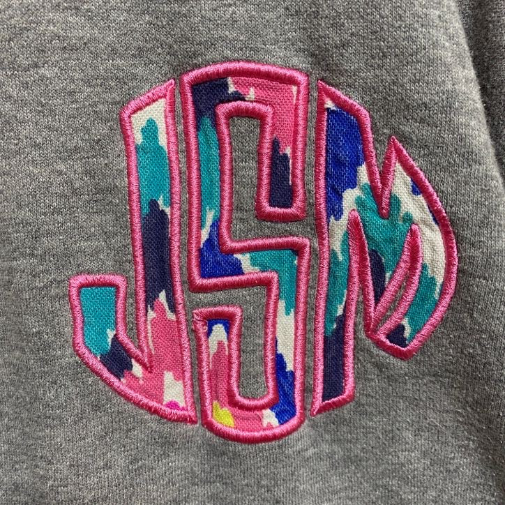 SportTek　長袖ハーフジップスウェット　トレーナー　ワッペン刺繍　JSM　グレー　灰色　レトロデザイン　Mサイズ　古着
