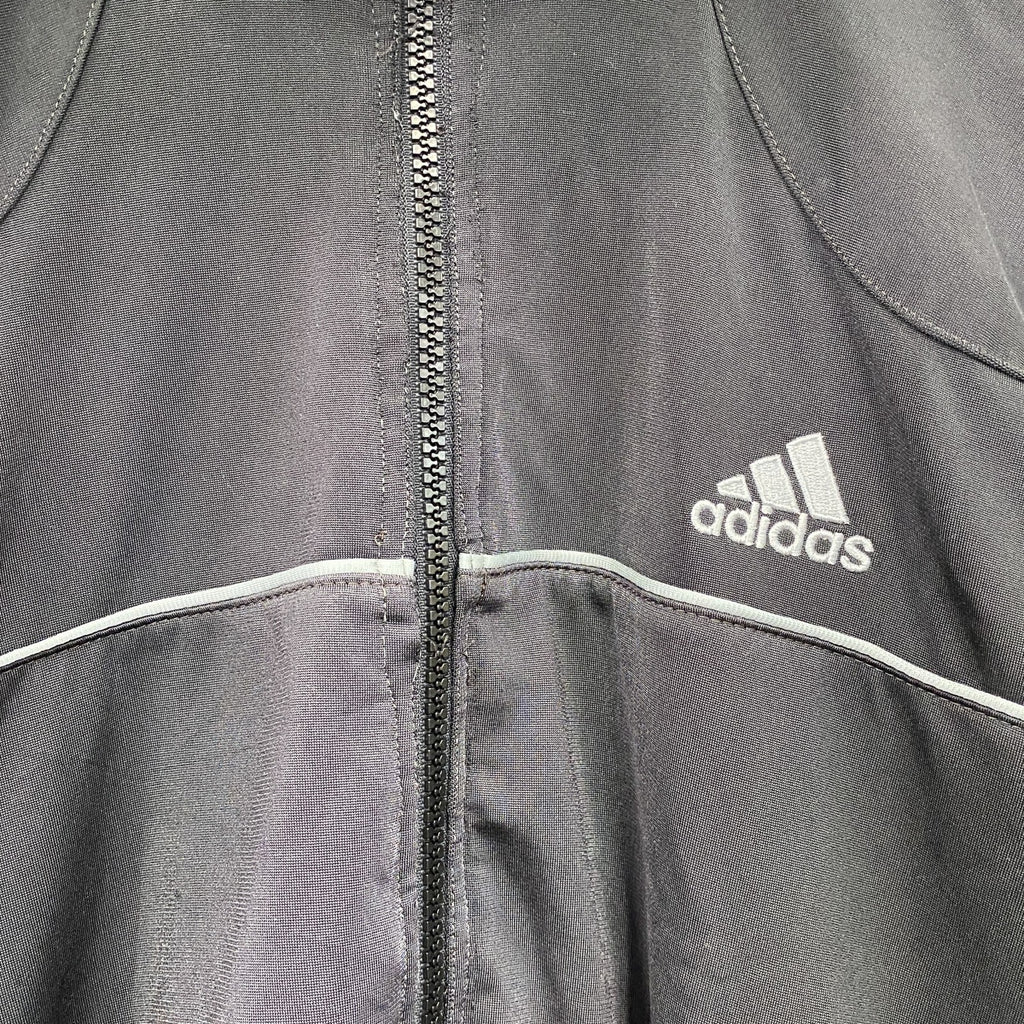 adidas　アディダス　トラックジャケット/ジャージ　パフォーマンスロゴ　黒　ブラック　42サイズ　古着