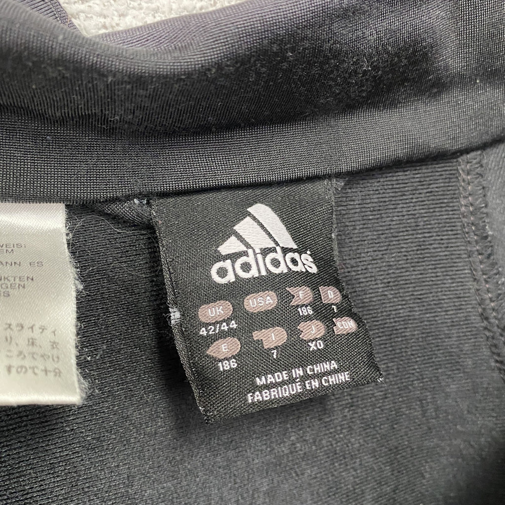 adidas　アディダス　トラックジャケット/ジャージ　パフォーマンスロゴ　黒　ブラック　42サイズ　古着