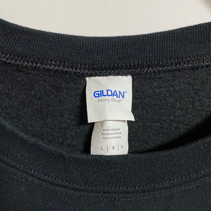 古着 used　GILDAN ギルダン　長袖プリントスウェット　トレーナー　クッキー　黒　ブラック　秋冬服　Lサイズ