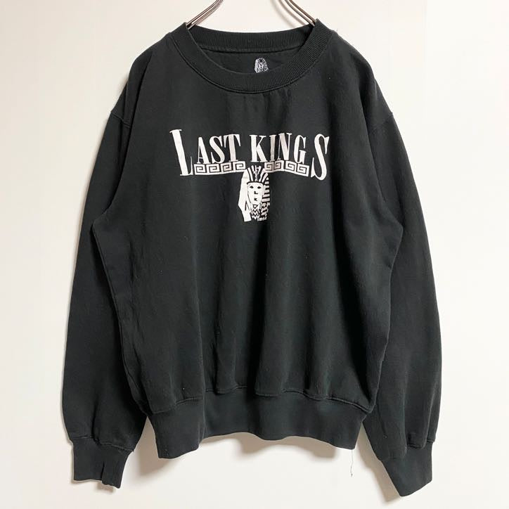 GILDAN ギルダン　LAST KINGS　長袖プリントスウェット　トレーナー　黒　ブラック　秋冬服　Lサイズ　古着