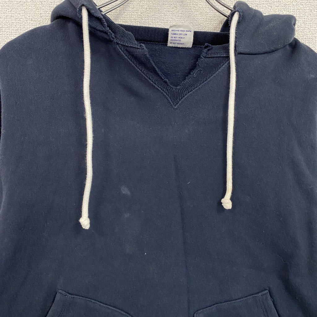 Champion　チャンピオン　スウェットパーカー/フーディー　前V　目無し　ランタグ　復刻　紺　ネイビー　Mサイズ　古着
