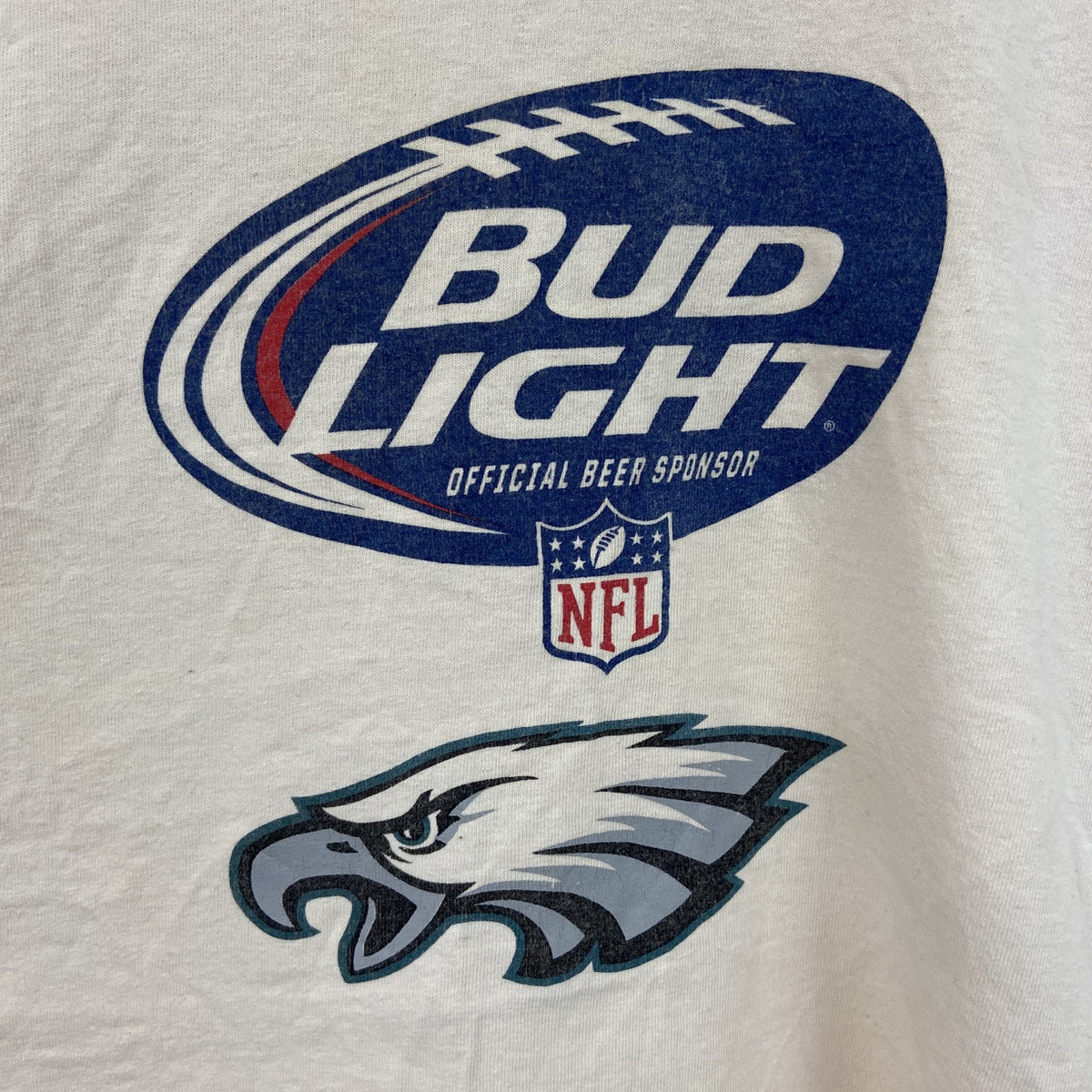 ギルダン　半袖プリントTシャツ　NFL　バドライト　クルーネック　レトロデザイン　白　ホワイト　XLサイズ　古着