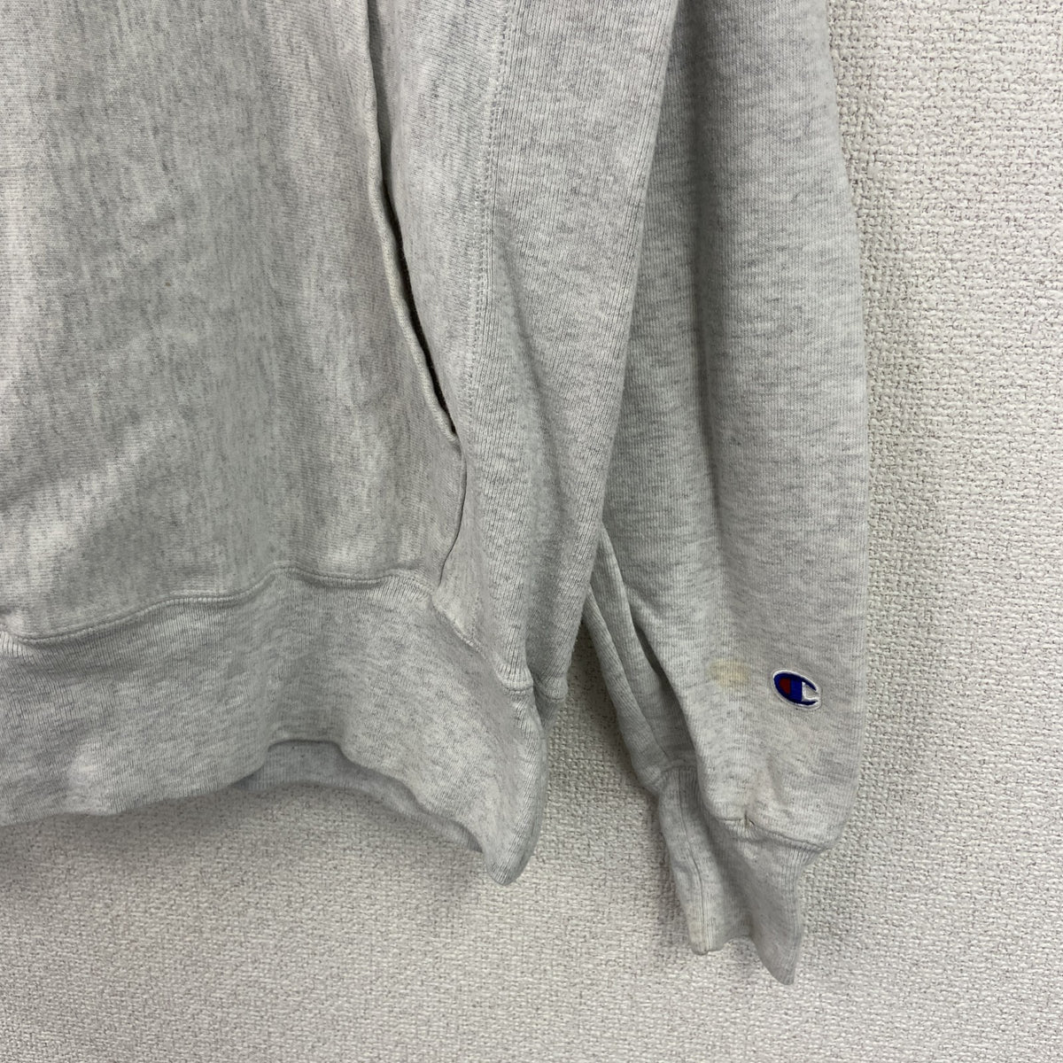 Champion　チャンピオン　リバースウィーブ　スウェットパーカー/フーディー　目無し　霜降りグレー　Sサイズ トレーナー スウェットトップス フード付き 古着